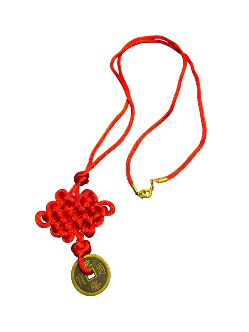 Feng Shui Red Cord Necklace Red Knotted Chinese Coin